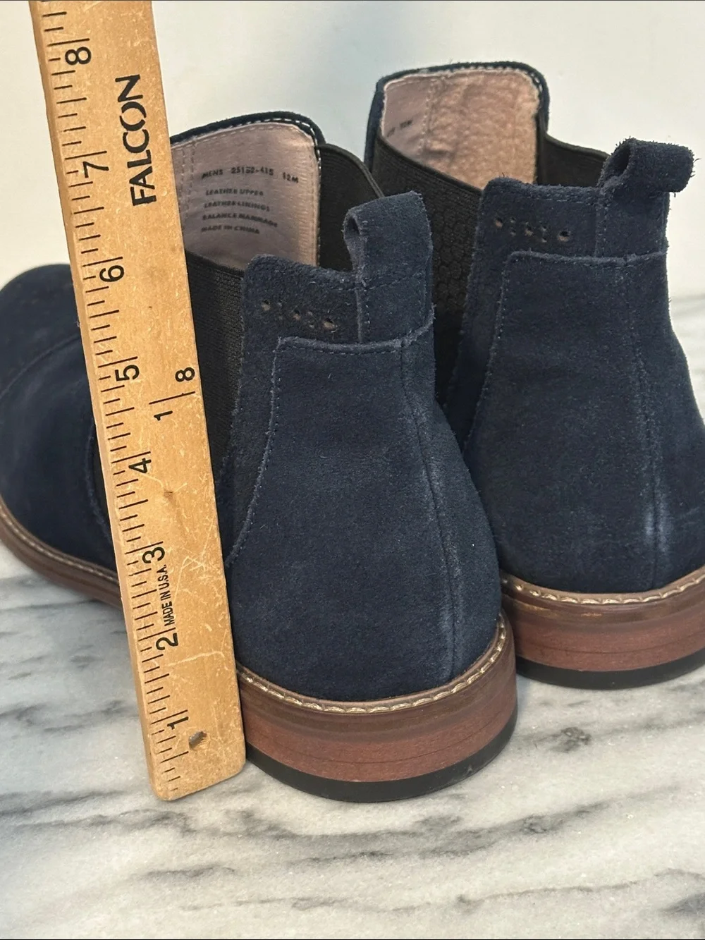 Stacy Adams Maury Men's Cap Toe Suede Chelsea Boots Navy Blue Size 12M